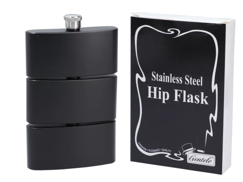 Piersiówka - 3-częściowa czarna 270 ml