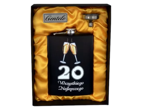 Piersiówka - urodzinowa "20" w pudełku 240 ml