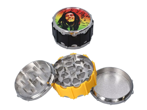 Młynek do tytoniu metalowy 3 częściowy - Rasta IV Mix