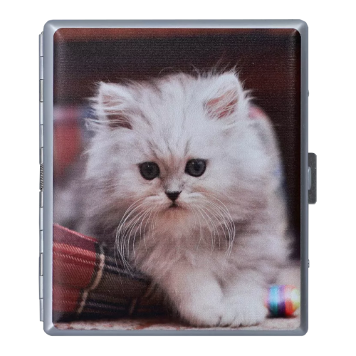 Papierośnica metalowa - Kot