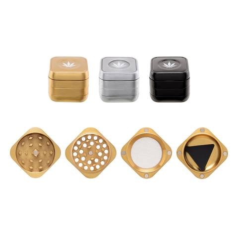  Młynek do tytoniu metalowy 4 częściowy - Kostka Mix