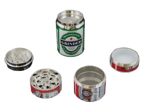 Młynek do tytoniu metalowy 4 częściowy - Puszka duża Mix