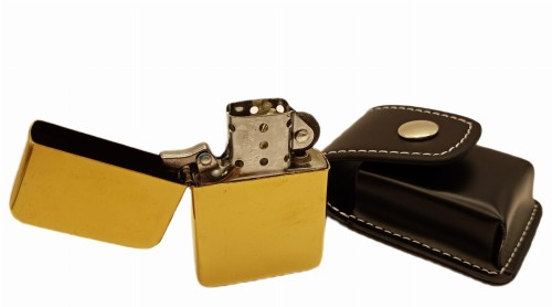Zippu zapalniczka złota + etui
